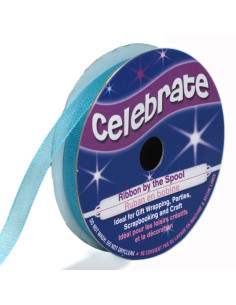 Celebrate turquoise blue organza ribbon - 6 mm x 8 m