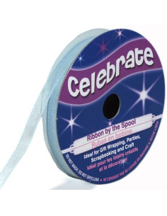 Celebrate sky blue organza ribbon - 6 mm x 8 m