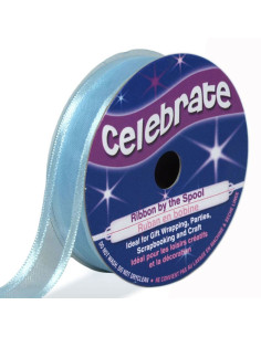 Sky blue Celebrate organza ribbon - 12 mm x 5 m