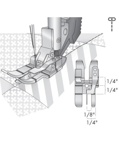 Stitch-in-the-ditch foot with IDT system Pfaff