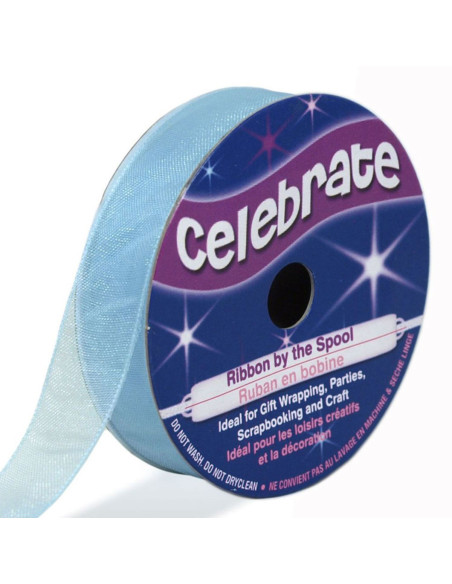 Sky blue Celebrate organza ribbon - 12 mm x 6 m