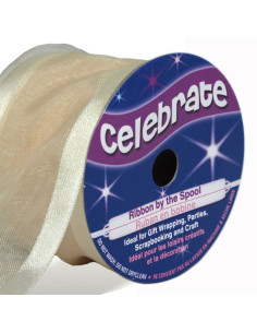 Celebrate ivory organza ribbon - 38 mm x 4 m