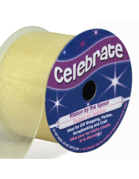 Celebrate cream organza ribbon - 32 mm x 5 m