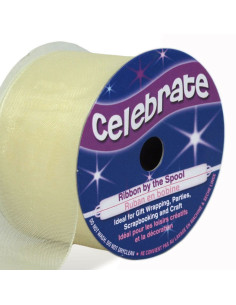 Celebrate ivory organza ribbon - 32 mm x 5 m