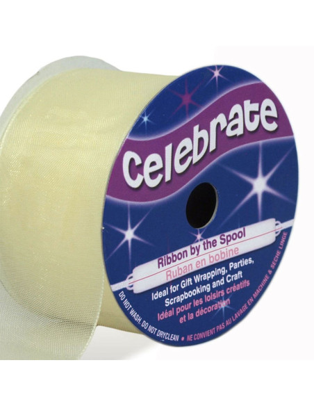 Celebrate ivory organza ribbon - 32 mm x 5 m