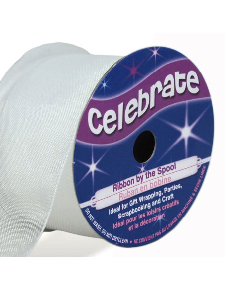 Celebrate white organza ribbon - 32 mm x 5 m