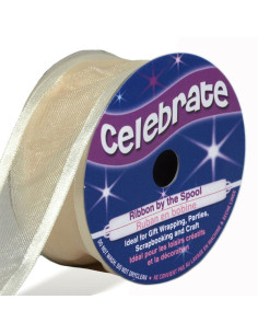 Celebrate cream organza ribbon - 25 mm x 4 m