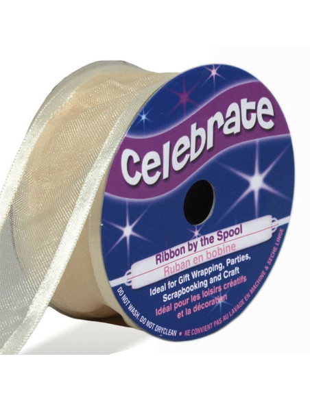 Celebrate cream organza ribbon - 25 mm x 4 m