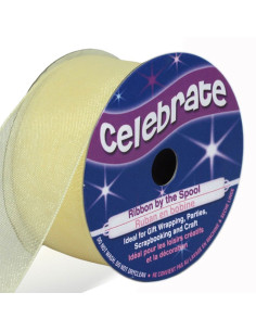 Celebrate cream organza ribbon - 25 mm x 5 m