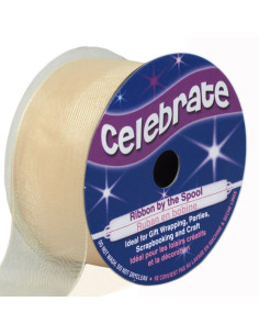 Celebrate ivory organza ribbon - 25 mm x 5 m