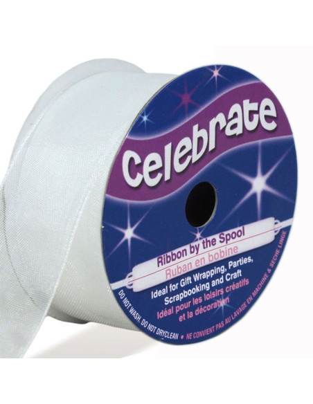 Celebrate white organza ribbon - 25 mm x 5 m