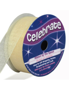 Celebrate ivory organza ribbon - 20 mm x 5 m