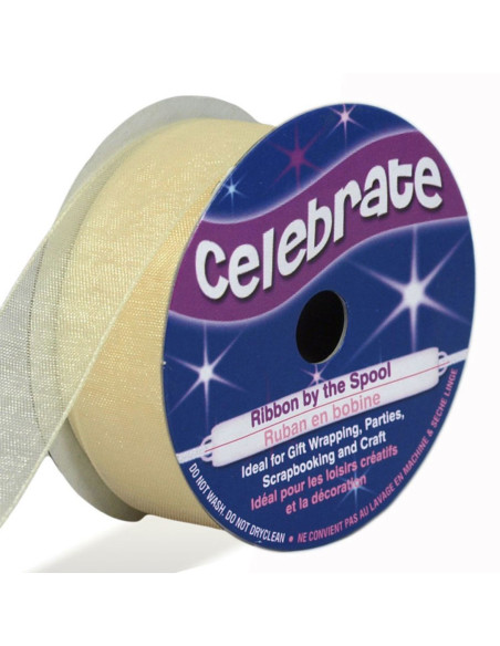 Celebrate ivory organza ribbon - 20 mm x 5 m