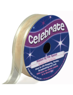Celebrate cream organza ribbon - 12 mm x 5 m