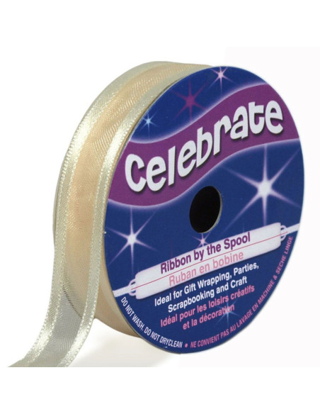 Celebrate cream organza ribbon - 12 mm x 5 m