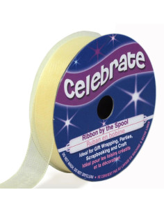 Celebrate cream organza ribbon - 12 mm x 6 m