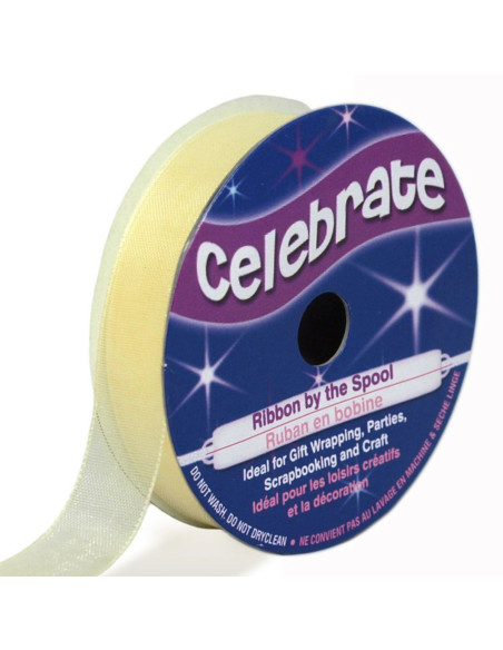 Celebrate cream organza ribbon - 12 mm x 6 m