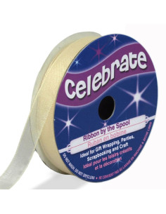 Celebrate ivory organza ribbon - 9 mm x 8 m