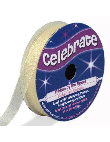 Celebrate ivory organza ribbon - 9 mm x 8 m