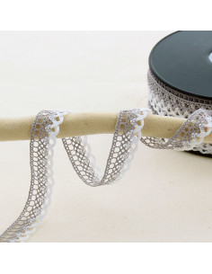 10mm scalloped lace - Gray 2