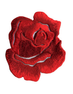 Large iron-on patch, big rose - Red