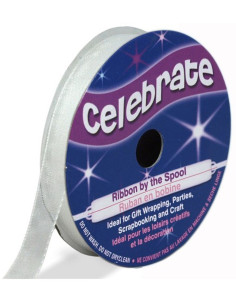 Celebrate white organza ribbon - 6 mm x 8 m