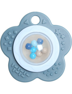 Baby teething ring rattle - Vintage blue