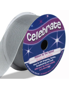 Celebrate silver organza ribbon - 25 mm x 5 m