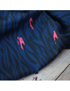 Blue Zebra Viscose Crepe Fabric - Églantine & Zoé