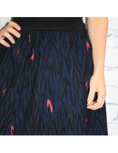 Blue Zebra Viscose Crepe Fabric - Églantine & Zoé 2