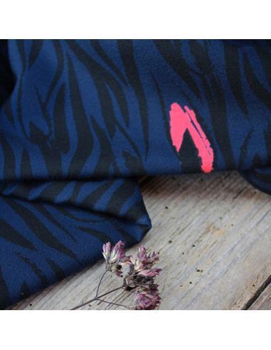 Blue Zebra Viscose Crepe Fabric - Églantine & Zoé