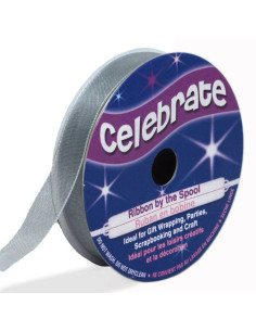 Celebrate silver organza ribbon - 9 mm x 8 m