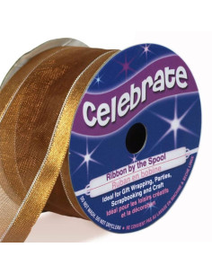 Celebrate gold organza ribbon - 32 mm x 4 m