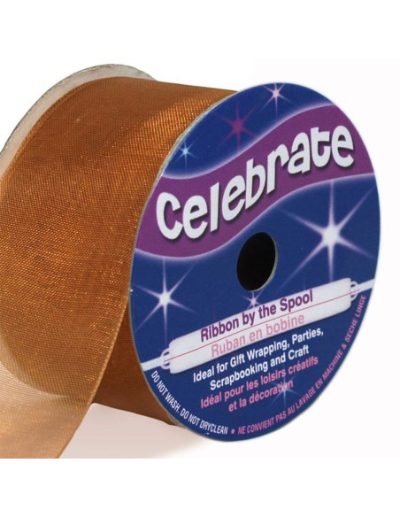 Celebrate copper organza ribbon - 32 mm x 5 m