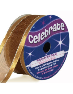 Celebrate gold organza ribbon - 20 mm x 4 m