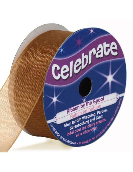 Celebrate copper organza ribbon - 20 mm x 5 m