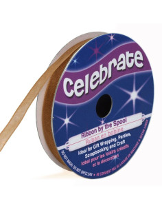 Celebrate gold organza ribbon - 6 mm x 8 m