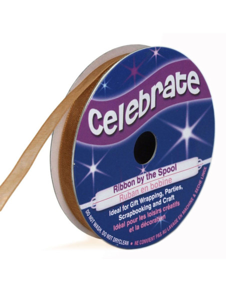Celebrate gold organza ribbon - 6 mm x 8 m