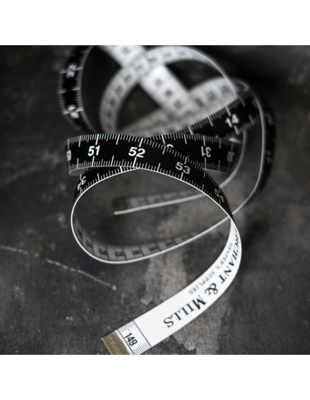 Black and white sewing tape measure 150 cm