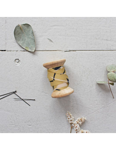 Viscose bias Windy Mustard by the meter - Atelier Brunette