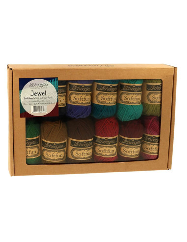 Box of 12 mini balls Scheepjes Soft Fun - Jewel