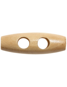 Set of 6 light wood toggle buttons 35 mm 2