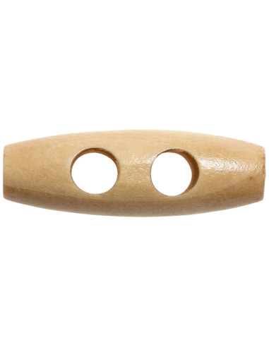 Set of 6 light wood toggle buttons 35 mm