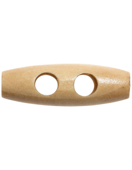 Set of 6 light wood toggle buttons 35 mm
