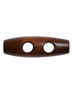 Set of 6 light brown wood toggle buttons 30 mm 2