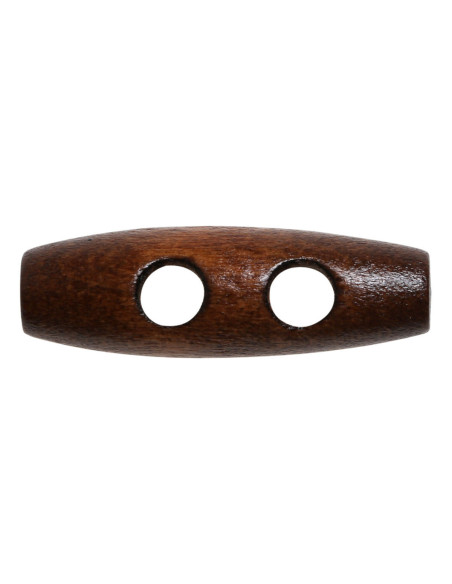 Set of 6 light brown wood toggle buttons 30 mm