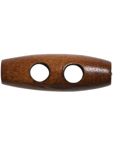 Set of 6 light brown wood toggle buttons 35 mm