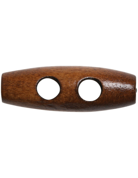 Set of 6 light brown wood toggle buttons 35 mm