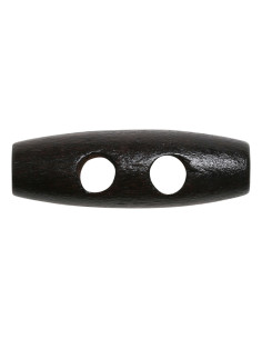 Set of 6 dark brown wood toggle buttons, 30 mm 2