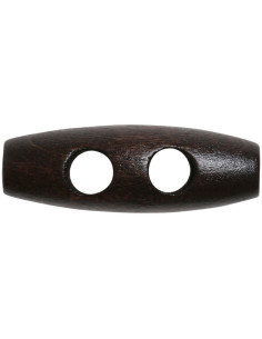 Set of 6 dark brown wood toggle buttons 35 mm 2